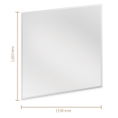 Plaque de protection contre les étincelles en verre carré 90 x 90 x 0,6 cm