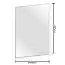 Plaque de protection contre les étincelles en verre rectangle 120 x 100 x 0,8 cm