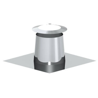 Ø 130 mm - Dachdurchführung Edelstahl 0° inkl. Wetterkragen