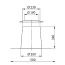 Ø 130 mm - Dachdurchführung Edelstahl 0° inkl. Wetterkragen