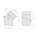 Ø 120 mm - Bogen drehbar 0-45° Schwarz