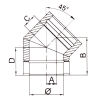 Ø 130 mm Schornstein - Winkel 45°