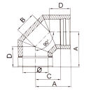 Ø 130 mm Schornstein - Winkel 90°