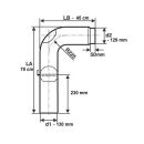 Ø 130 mm - Ofenrohrset gezogen Gussgrau