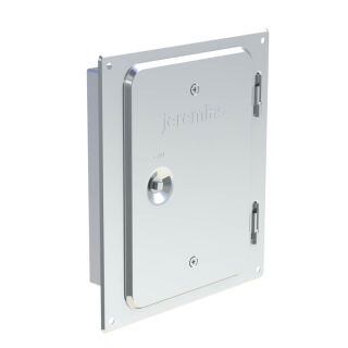Jeremias EW-FU Edelstahlkamintür 210 x 140 mm mit Schiebestutzen 60 mm (gerade)