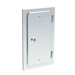 Jeremias EW-FU porte de cheminée en acier inoxydable 300 x 150 mm, sans trous, avec 4 ergots