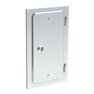 Jeremias EW-FU porte de cheminée en acier inoxydable 300 x 150 mm, 4 trous, 2 ergots