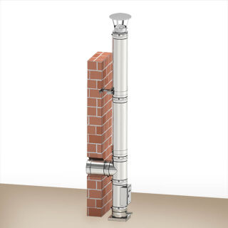 Ø 180 mm 4,3 m conduit de cheminee paket paroi double montage au sol