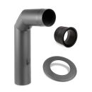 Ø 150 mm - Ofenrohrset kantig Gussgrau