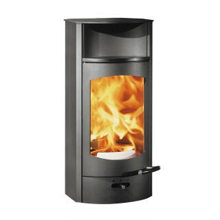Kaminofen Austroflamm Flok 2.0 Stahl / Warmhaltefach Keramik / Rauchrohranschluss oben