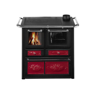 Cuisinière Westminster K 85 F céramique bordeaux - raccordement du tuyau de fumée à droite