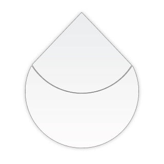 Plaque pare-étincelles en verre en forme de goutte, en deux parties