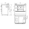 Cuisinière Wamsler Ambiente K138F C cachemire mat - raccordement du tuyau de fumée à droite
