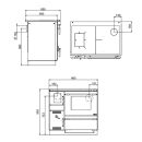 Cuisinière Wamsler Ambiente K139F S anthracite métallisé - raccordement du tuyau de fumée à gauche