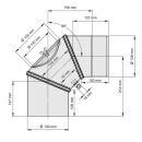 Ø 130 mm Coude 0 - 90 ° pivotant - Noir