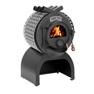 Poêle datelier Bruno Mini I avec socle Move & tôles de protection Quattro