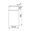 Ø 150 mm Ofenrohr Längenelement - 500 mm