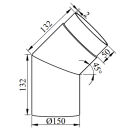 Ø 150 mm Ofenrohr Bogen 45°