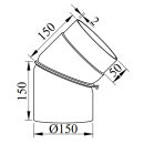 Ø 150 mm Ofenrohr Bogen verstellbar 0-45°