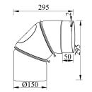 Ø 150 mm Ofenrohr Bogen verstellbar 0-90° -...