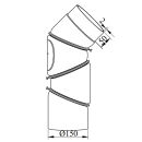 Ø 150 mm Ofenrohr Multibogen 3 x 45° -...