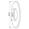 Ø 150 mm Rosace murale - 9 cm