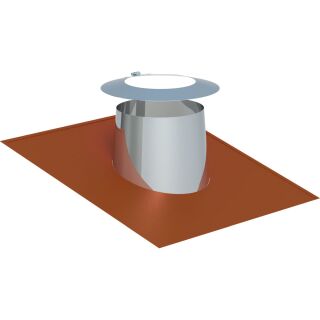 Ø 300 mm - Dachdurchführung Ziegelrot 5-15° mit Wetterkragen + Elastomerrand