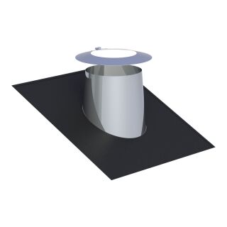 Ø 300 mm - Dachdurchführung Schwarz 16-25° mit Wetterkragen + Elastomerrand