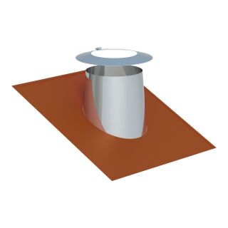 Schornstein - Dachdurchführung 16-25° mit Wetterkragen + Elastomerrand Ziegelrot