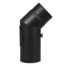 Ø 120 mm - Bogen 45° mit Tür Schwarz