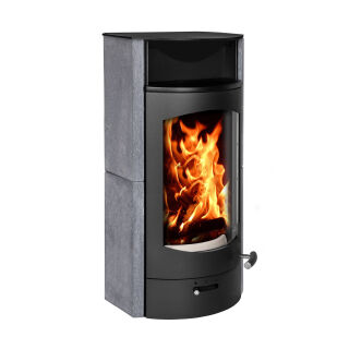 Kaminofen Austroflamm Flok 2.0 Speckstein / Warmhaltefach Keramik / Rauchrohranschluss hinten