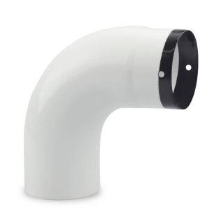 Ø 120 mm Tuyau de poêle Coude lisse 90° émaillé Blanc
