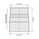Ofenrohr Reduzierung 160 mm > 120 mm Schwarz
