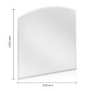 Plaque pare-étincelles Verre - Arc surbaissé 1100 mm x 850 mm