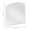 Plaque pare-étincelles Verre - Arc surbaissé 1100 mm x 850 mm