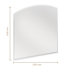 Plaque pare-étincelles Verre - Arc surbaissé 1200 mm x 1000 mm