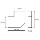 150 x 50 mm Flachkanal Bogen 90° waagerecht