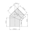 Ø 150 mm Coude à 45 ° - Gris fonte