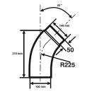 Ø 150 mm Coude à 45 ° forme pleine - Noir