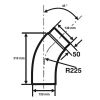 Ø 150 mm Coude à 45 ° forme pleine - Noir