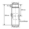 Ø 250 mm - Ofenrohr 50 cm mit Drosselklappe Schwarz