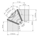 Ø 160 mm Coude 0 - 90 ° pivotant - Noir
