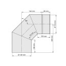Ø 120 mm Coude à 90 ° - Gris fonte
