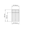 Ø 150 mm Tube droit 25 cm Noir
