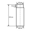 Ø 180 mm Tube droit 25 cm Noir