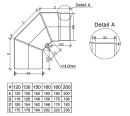 Ø 130 mm Ofenrohr Bogen 90° Gussgrau