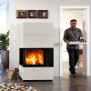 Cheminée en kit Camina S17 - insert à gauche - butée à droit - avec béton design