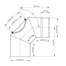 Ø 150 mm - Bogen 90° mit Tür Schwarz