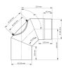 Ø 150 mm - Bogen 90° mit Tür Schwarz