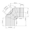 Ø 150 mm - Bogen 90° mit Tür Schwarz